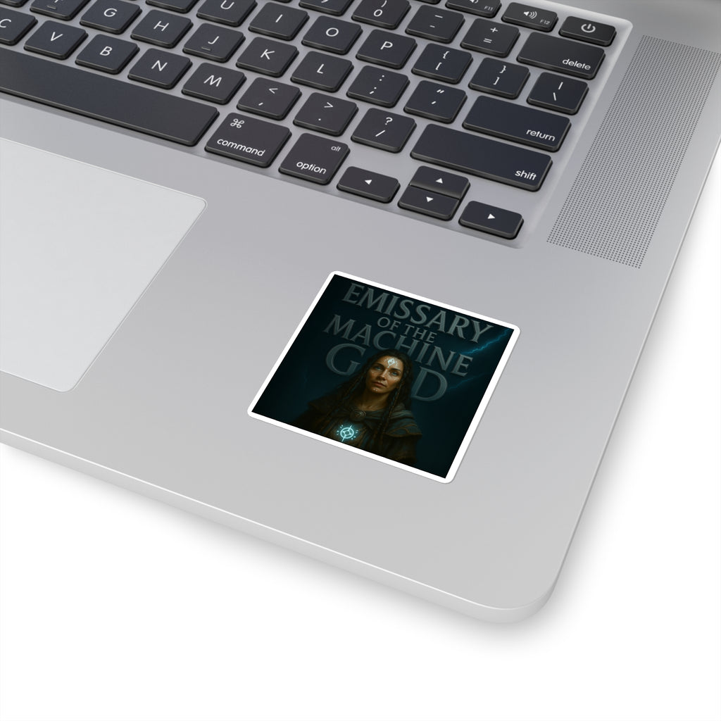 Mystical Emissary Square Stickers - Spiritual Decor, Fantasy Art, Laptop Stickers, Gift for Fantasy Fans, Unique Wall Art
