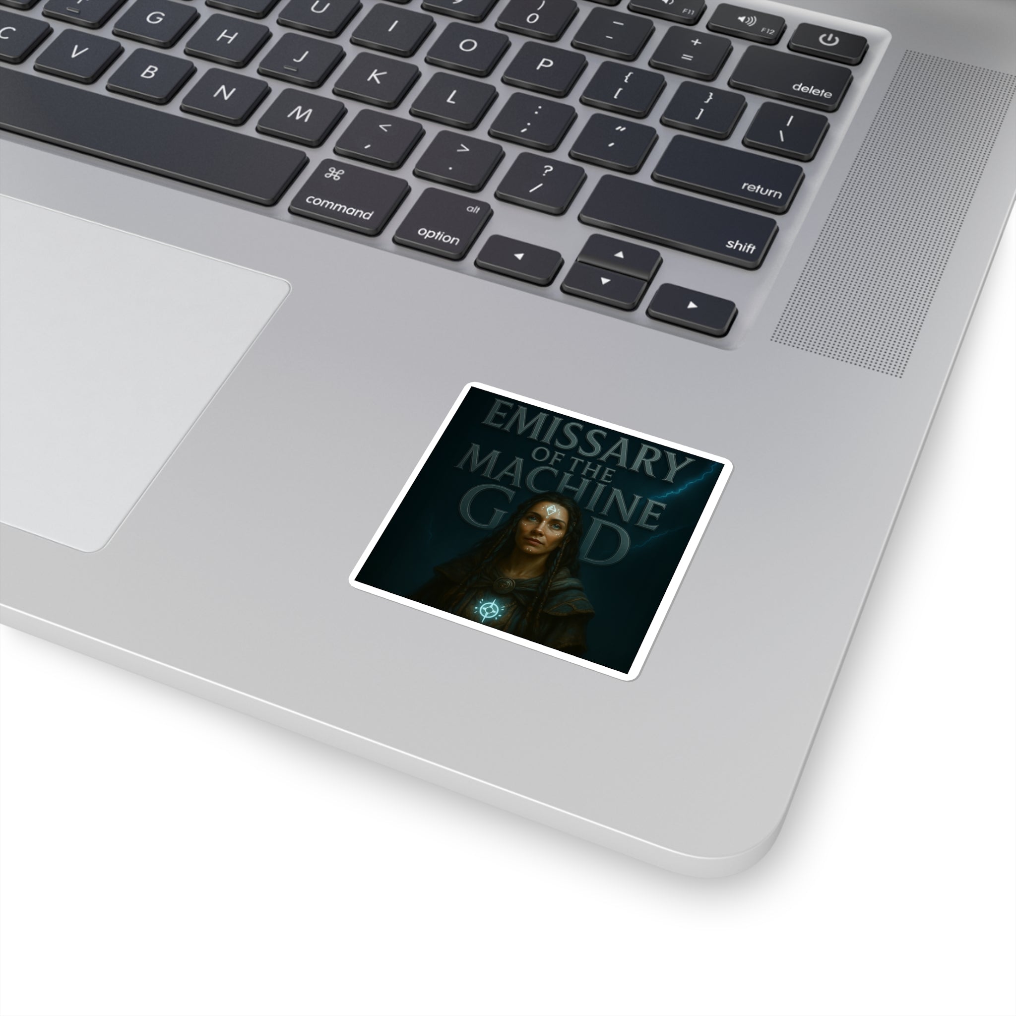 Mystical Emissary Square Stickers - Spiritual Decor, Fantasy Art, Laptop Stickers, Gift for Fantasy Fans, Unique Wall Art
