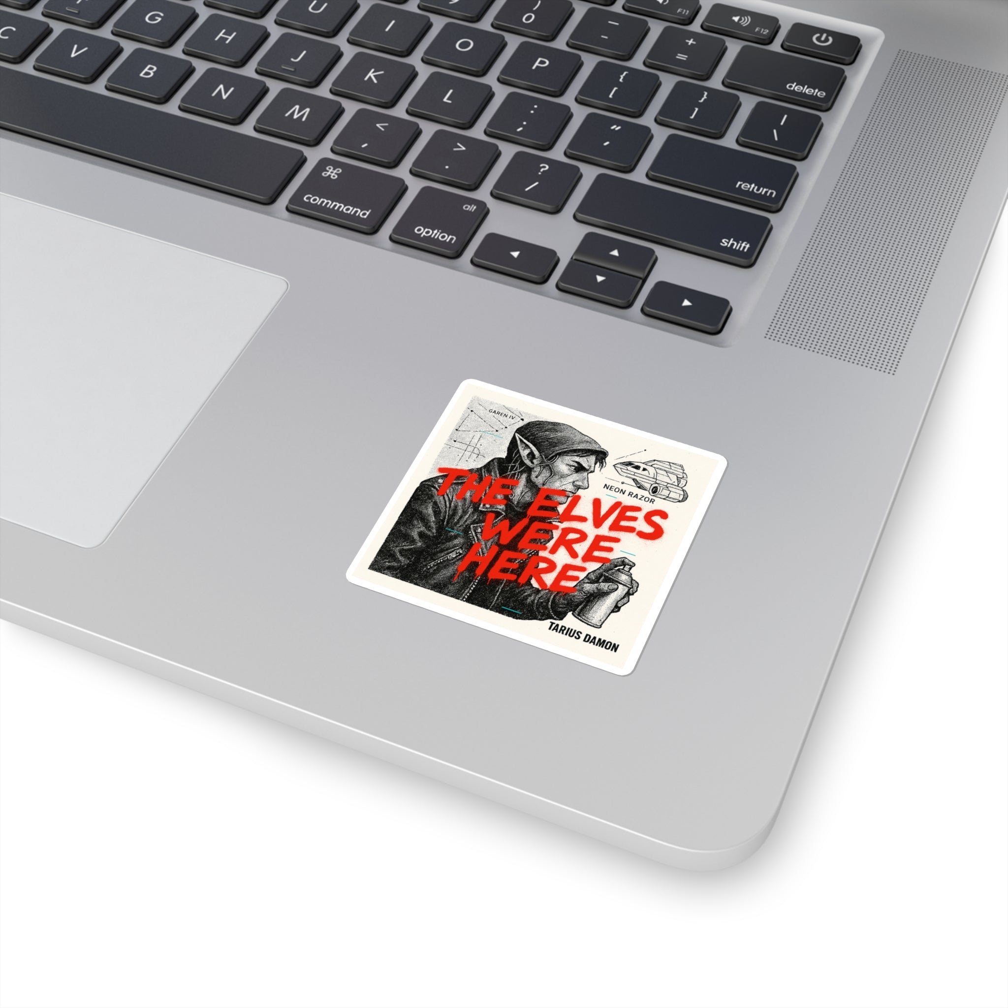 Square Sticker: 'The Elves Were Here' - Urban Art, Cool Decor, Laptop Decal, Holiday Gift, Graffiti Vibe, Eco-Friendly Design